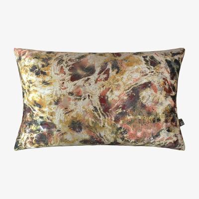 The Rug Seller Aristo Abstract Bolster Cushion in Ochre Yellow and Orange35x50cm