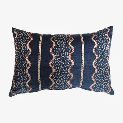 The Rug Seller Strachen Cushion by William Yeoward in Indigo