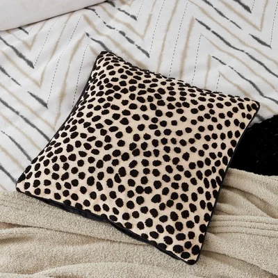 The Rug Seller Nalu Mele Cushion by Nicole Scherzinger in Linen & Black&nbsp;45x45cm