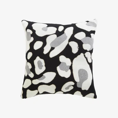The Rug Seller Animal Knit Cotton Cushion By Tess Daly in Black Gold