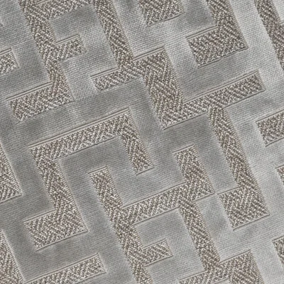 The Rug Seller Maze Panelled Geometric Cushion in Silver Grey43x43cm