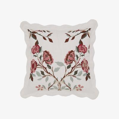 The Rug Seller Brophy Embroidery Cotton Cushion by Morris & Co in Green&nbsp;45x45cm