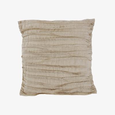 The Rug Seller Lazy Linen Plain Ruffle Cushion in Linen Beige&nbsp;40x40cm