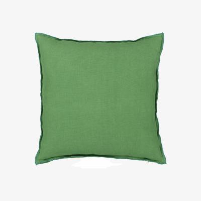 The Rug Seller Designers Guild Brera Lino Plain Reversible Cushion in Emerald and Capri