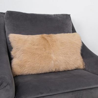 The Rug Seller Florie Goatskin Bolster Cushion in Cream35x50cm