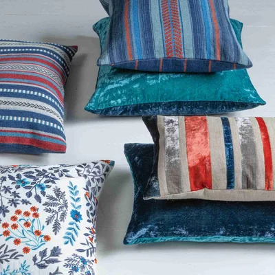 The Rug Seller Somerley Cushion by William Yeoward in Indigo Blue60x60cm