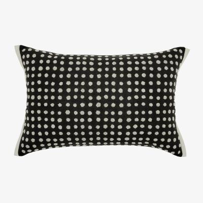 The Rug Seller Sumi Spot Cushion by Morris & Co in Pearl & Charcoal Grey&nbsp;40x60cm