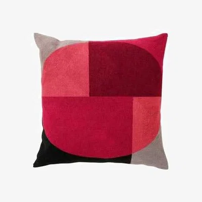The Rug Seller Zodiac Geometric Cushion in Pink Grey