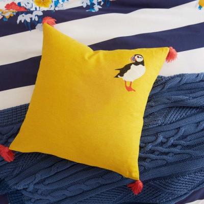The Rug Seller St Ives Puffin Cotton Cushion by Joules in Antique Gold