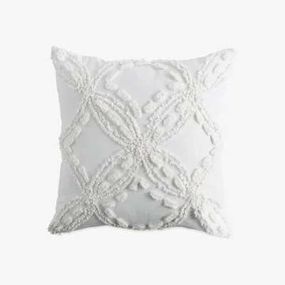The Rug Seller Metallic Chenille Cushion by Peri Home in Ivory White&nbsp;45x45cm