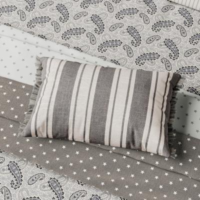 The Rug Seller Long Island Classic Stripe Cushion by Helena Springfield in Grey White&nbsp;50x30cm