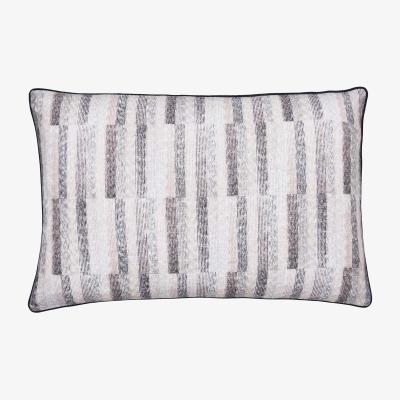 The Rug Seller Kiko Stripe Piped Cotton Cushion in Tuberose