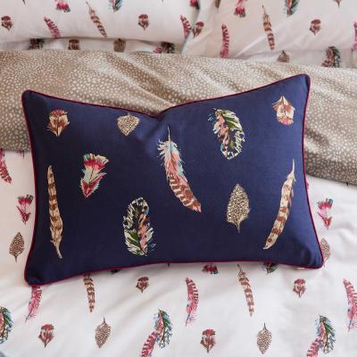 The Rug Seller Feathers Cotton Cushion by Joules in Navy Blue