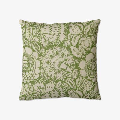 The Rug Seller Poppy Damask Indoor Outdoor Cushion 647007 by Sanderson in Botanical Green
