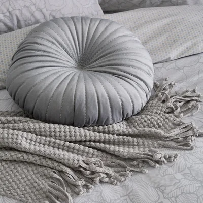 The Rug Seller Serenity Circular Cushion by Katie Piper in Grey&nbsp;48x48cm