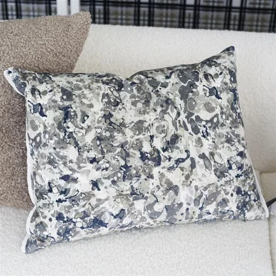 The Rug Seller Odisha Graphite Marbled Vibrant Cushion