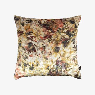 The Rug Seller Aristo Abstract Cushion in Ochre Yellow and Orange