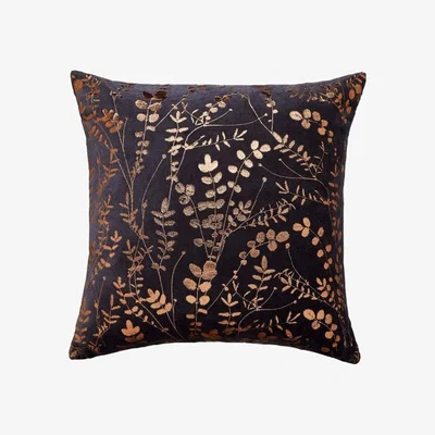The Rug Seller Salvia Cushion Leaf Designer Cushion By Clarissa Hulse in Dark Blue