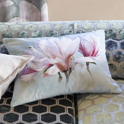 The Rug Seller Designers Guild Yulan Floral Cushion in Magnolia Grey