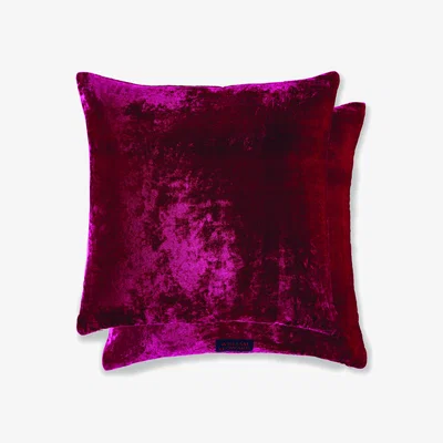 The Rug Seller Paddy Velvet Cushion by William Yeoward in Fuchsia Pink&nbsp;50x50cm
