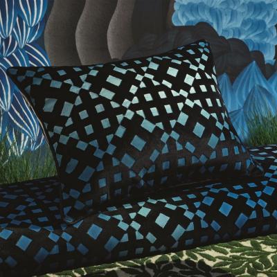 The Rug Seller Soft L Aveu Geometric Cushion By Christian Lacroix in Ruisseau Blue