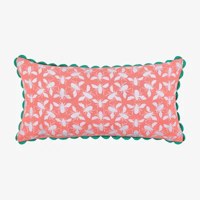 The Rug Seller Permaculture Border Cotton Cushion by Joules in Multi&nbsp;30x60cm