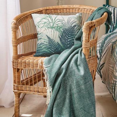 The Rug Seller Palm Leaf Cushion by Clarissa Hulse in Forest Green