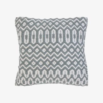 The Rug Seller Halsey Geometric Outdoor Cushion in Duck Egg Blue