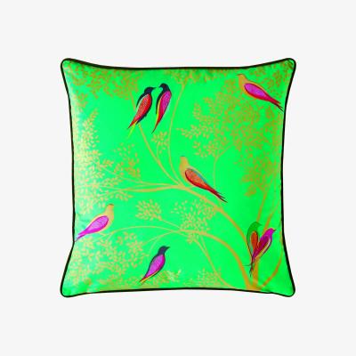 The Rug Seller Green Birds Cushion By Sara Miller