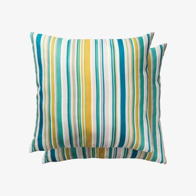 The Rug Seller Rush Stripe Indoor Outdoor Cushion By Harlequin in Emerald Green
