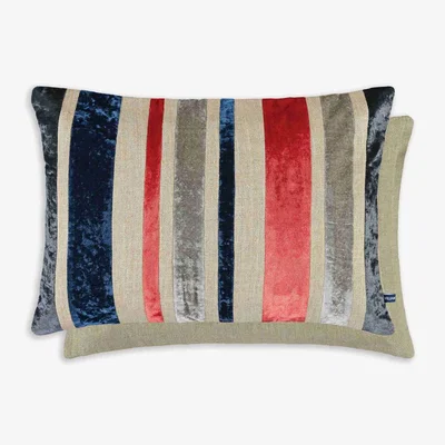 The Rug Seller Reilly Striped Cushion by William Yeoward in Rouge Red50x35cm