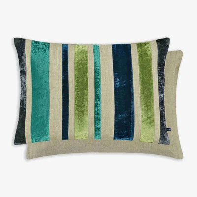 The Rug Seller Reilly Striped Cushion by William Yeoward in Ocean Blue50x35cm