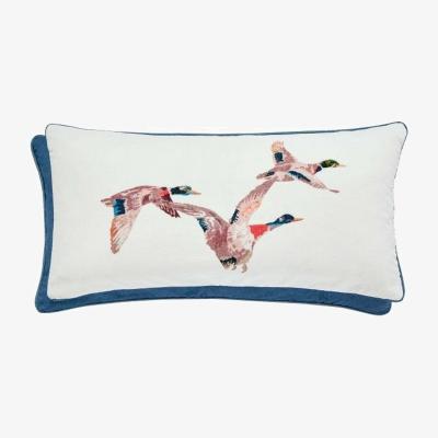 The Rug Seller Flying Mallards Cushion By Joules in Chalk White