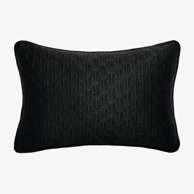 The Rug Seller T Quilted Geometric Cushion by Ted Baker in Black&nbsp;60x40cm