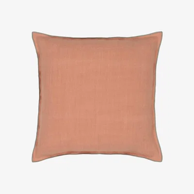 The Rug Seller Designers Guild Brera Lino Plain Reversible Cushion in Coral Pink
