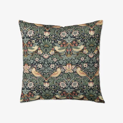 The Rug Seller Strawberry Thief Indoor Outdoor Cushion 627707 by Morris & Co in Spring Thicket Dawn