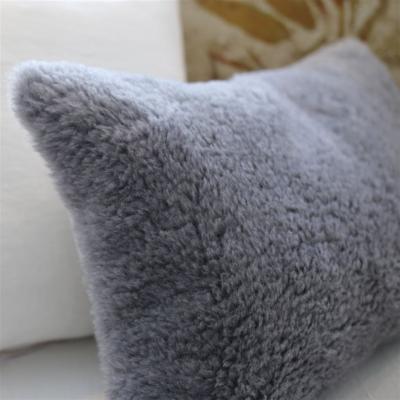 The Rug Seller Mousson Faux Fur Cushion By Designers Guild in Graphite Grey