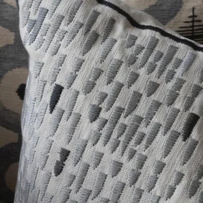 The Rug Seller Zaley Embroidered Cushion By William Yeoward in Cloud Grey