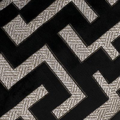 The Rug Seller Maze Panelled Geometric Bolster Cushion in Black35x50cm