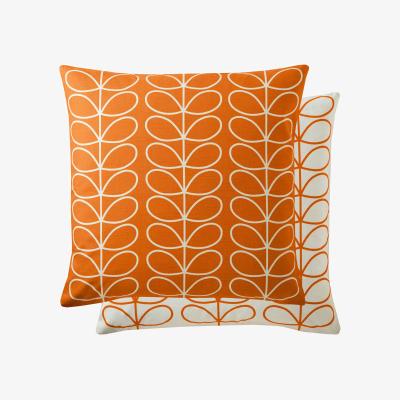 The Rug Seller Small Linear Stem Cushion in Persimmon by Orla Kiely