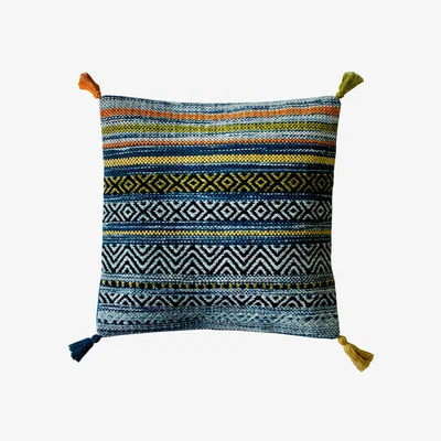 The Rug Seller Kelim Twin Pack Cushion Covers in Stripe Blue47x47cm