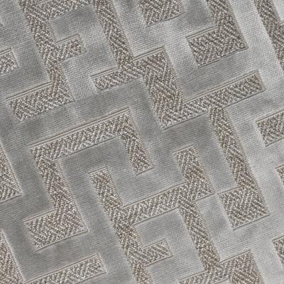 The Rug Seller Maze Panelled Geometric Cushion in Silver Grey58x58cm