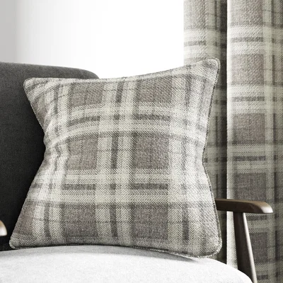 The Rug Seller Harriet Check Cushion by Helena Springfield in Mocha Brown&nbsp;45x45cm
