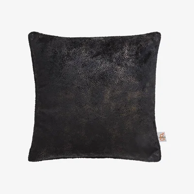 The Rug Seller Navarra Metallic Cushion By Clarke And Clarke in Ebony Black
