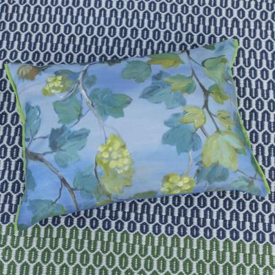The Rug Seller Giardino Segreto Outdoor Botanical Cushion By Designers Guild in Cornflower Blue