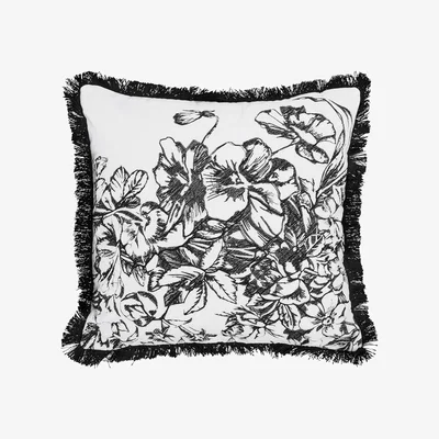 The Rug Seller Elegance Floral Cushion by Ted Baker in Black&nbsp;45x45cm
