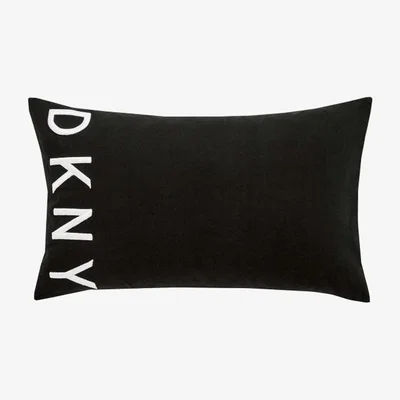 The Rug Seller Street Art Stick Stack Cotton Cushion By DKNY in Black