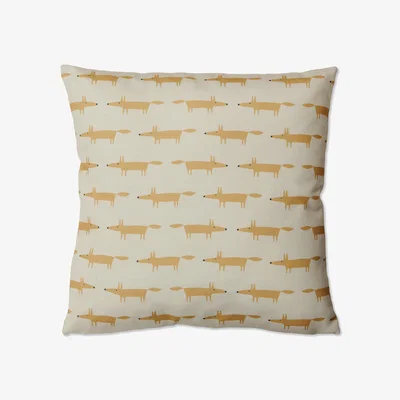 The Rug Seller Mr Fox Indoor Outdoor Cushion 625326 by Scion in Raffia Beige
