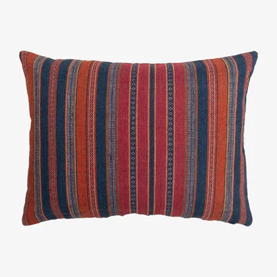 The Rug Seller Almacan Stripe Cushion by William Yeoward in Spice Red&nbsp;45x60cm