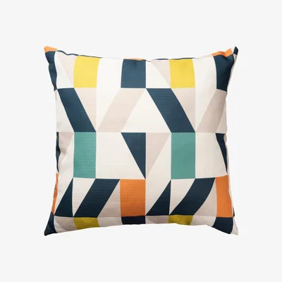 The Rug Seller Nuevo Geometric Indoor Outdoor Cushion By Scion in Citrus Multi